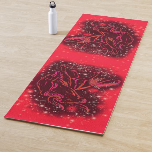 牛のランニングAt Red Starry Night Yoga Mat ヨガマット (インサイチュ)