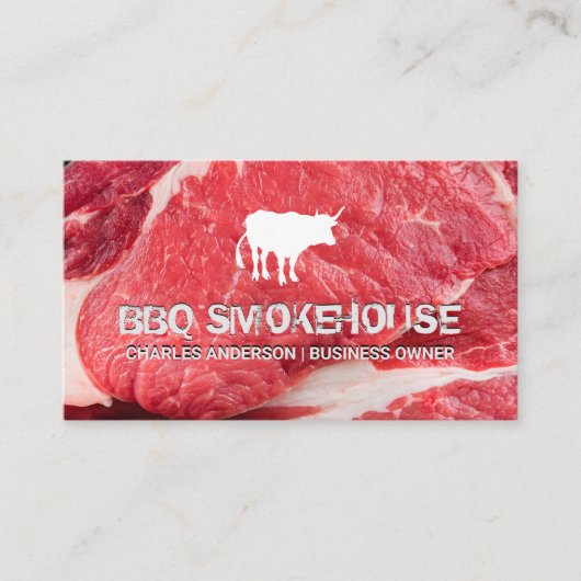 牛のロゴ | ステーキ 名刺 (正面)