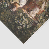 牛のロマンチックな農家のシーンを持つファームガール 薄葉紙 (詳細)