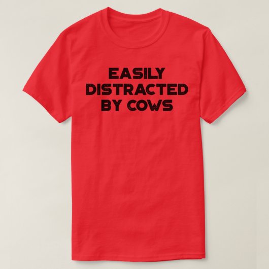 牛のヴィンテージレトロに容易おもしろいに気を取られる Tシャツ (デザイン正面)
