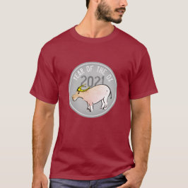 牛の中国の漫画2021年の新年の男性のT Tシャツ