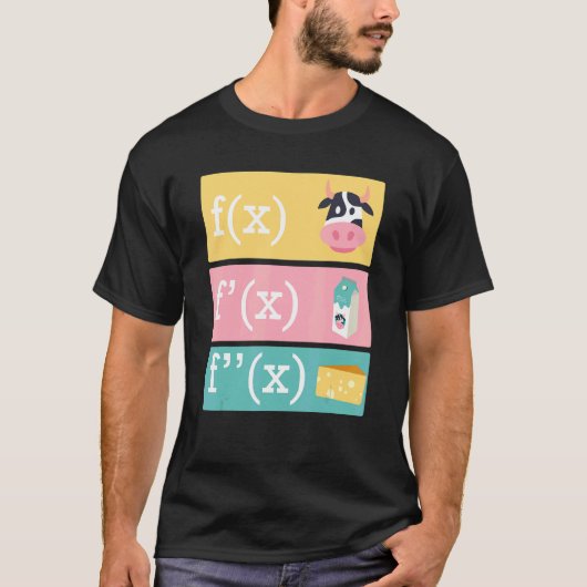 牛の乳搾りチーズ数学ジョーク Tシャツ (正面)