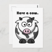 牛の乳牛漫画おもしろいのパンデザインを持つ ポストカード (正面/裏面)