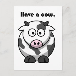 牛の乳牛漫画おもしろいのパンデザインを持つ ポストカード