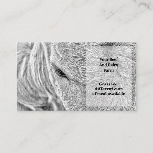 牛の乳牛農場の白黒の国 名刺 (正面)
