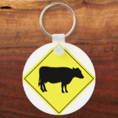 牛の交叉標識 キーホルダー (正面)