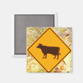 牛の交差磁石 マグネット (正面/裏面)