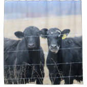 牛の傍観者 シャワーカーテン (正面)