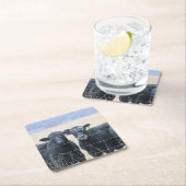 牛の傍観者 スクエアペーパーコースター (インサイチュ)