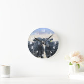 牛の傍観者 ラウンド壁時計 (ホーム)