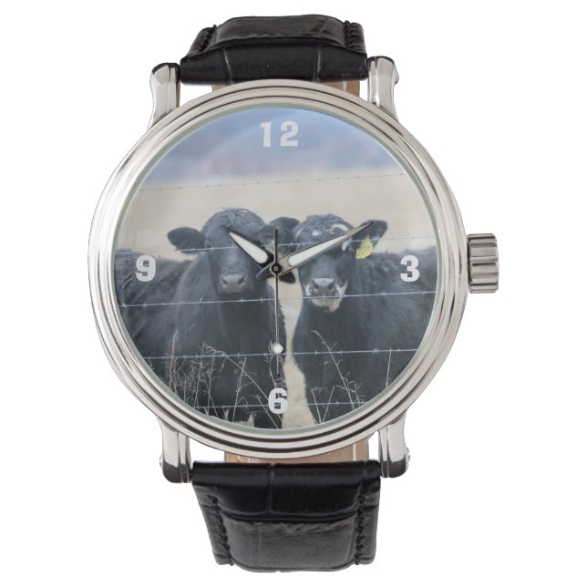 牛の傍観者 腕時計 (正面)