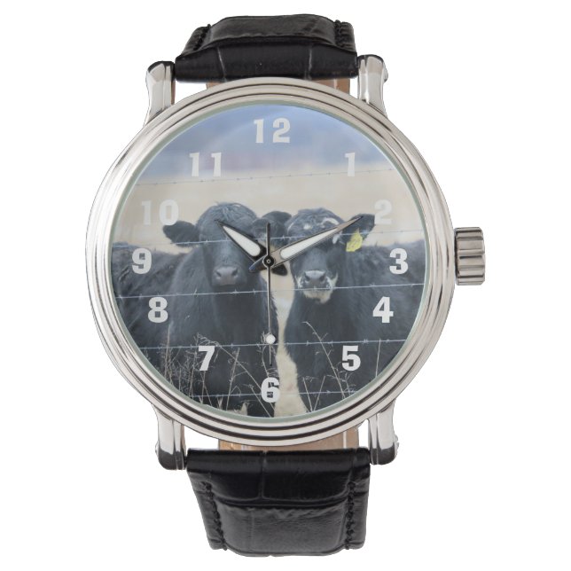牛の傍観者 腕時計 (正面)