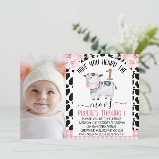 牛の写真はMoosの最初の誕生日を聞いたことがある 招待状 (スタンド正面)