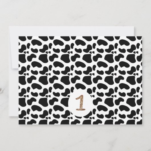 牛の写真はMoosの最初の誕生日を聞いたことがある 招待状 (裏面)