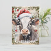 牛の冬のクリスマスウォーターの色 シーズンカード (スタンド正面)