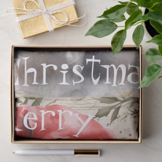 牛の冬のクリスマスウォーターの色 薄葉紙 (ギフト)