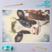 牛の冬のクリスマスウォーターの色 薄葉紙 (クラフト)