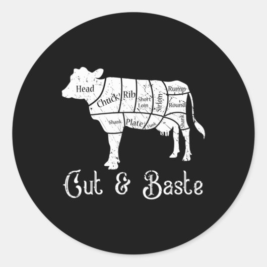 牛の切り身とセット – 肉の肉切り肉の肉切り ラウンドシール (正面)