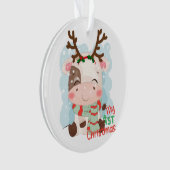 牛の初クリスマス オーナメント (正面)