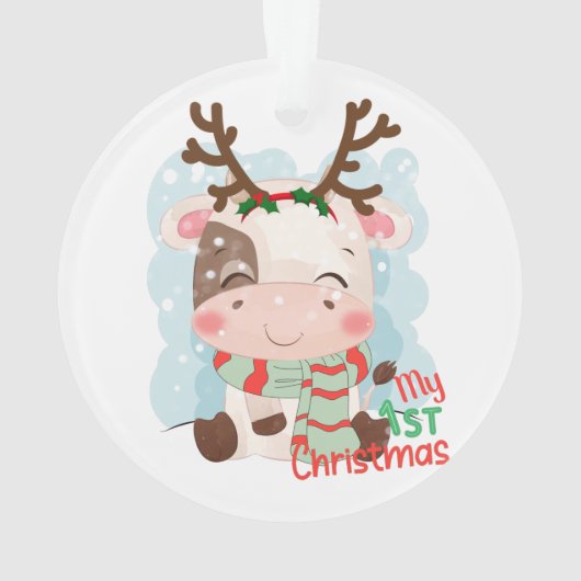 牛の初クリスマス オーナメント (裏面)