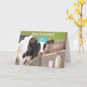 牛の医療アドバイスが良くなる カード (黄色い花)