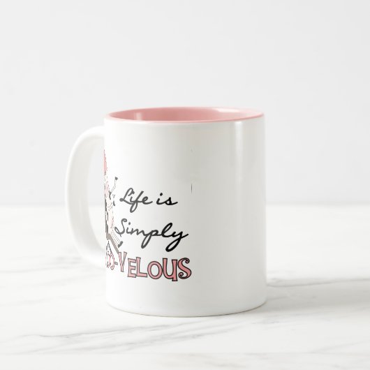 牛の単モーにビロードのTシャツとギフト ツートーンマグカップ (正面左)