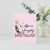 牛の単モー純なベルスのTシャツと贈り物 ポストカード (スタンド正面)