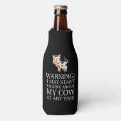 牛の印刷された私の牛の任意の時間のギフトについての話 ボトルクーラー (ボトル正面)