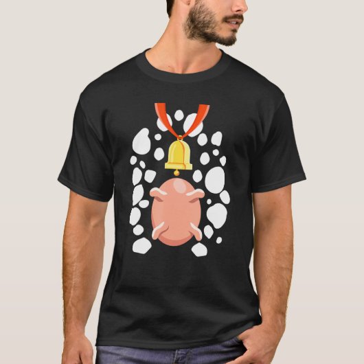 牛の口プリントパターンハロウィーン牛の簡単コスト Tシャツ (正面)