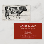 牛の名刺 – Hereford Farm Animal 名刺 (正面/裏面)