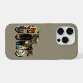 牛の名前の絵のロゴと牛 iPhoneケース (裏面横)