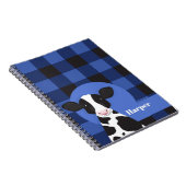 牛の名前ブループレイド動物のパターン ノートブック (右側)