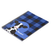 牛の名前ブループレイド動物のパターン ノートブック (左側)