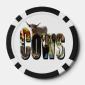 牛の名前写真ロゴと牛、 ポーカーチップ (裏面)