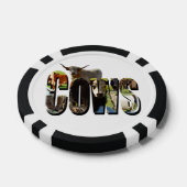 牛の名前写真ロゴと牛、 ポーカーチップ (シングル)