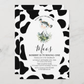 牛の声を聞いたことがあるMoos誕生日招待状 招待状 (正面/裏面)