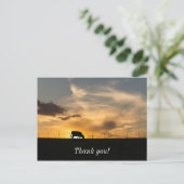 牛の夕日シルエット ポストカード (スタンド正面)