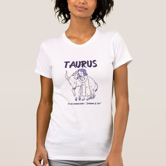 牛の女の子を抱くボバ"頑固でかわいい" Tシャツ (正面)