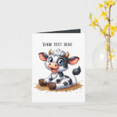 牛の好きおもしろいはカスタマイズ可能 カード (黄色い花)