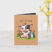 牛の好きおもしろいはカスタマイズ可能 カード (黄色い花)