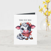 牛の好きおもしろいはカスタマイズ可能 カード (黄色い花)