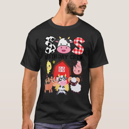 牛の姉妹の誕生日クルー 牧場テーマ 動物の誕生日 Tシャツ (正面)