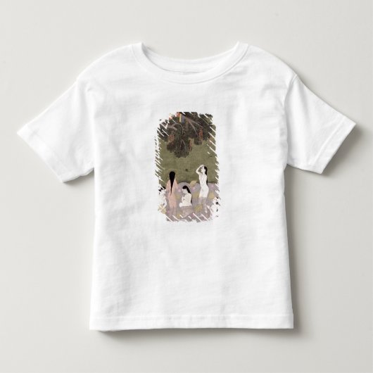 牛の娘たちの服を着たクリシュナ トドラーTシャツ (正面)
