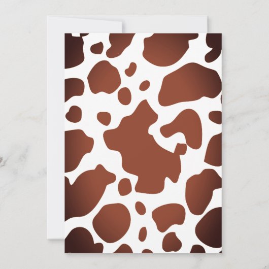 牛の家族お洒落カップルテーマ赤ちゃんシャワー 招待状 (裏面)