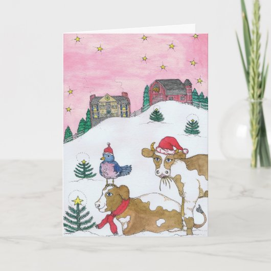 牛の家来にクリスマス シーズンカード (正面)