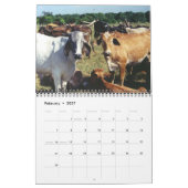 牛の家畜 カレンダー (2月 2027)