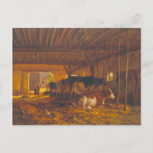 牛の小屋、19世紀 ポストカード (正面)