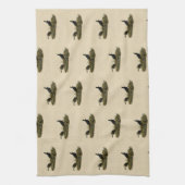 牛の小鳥（カウバード）アウドゥボンの鳥 キッチンタオル (縦)