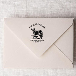 牛の差出人住所スタンプ ラバースタンプ