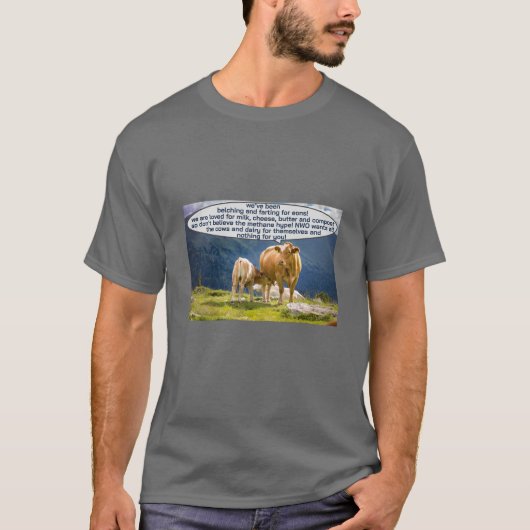 牛の常識(黒)Tシャツ Tシャツ (正面)